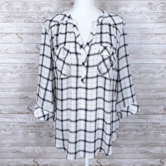 torrid Tops - Torrid Womens Blouse Sz 2X Plaid Top 518